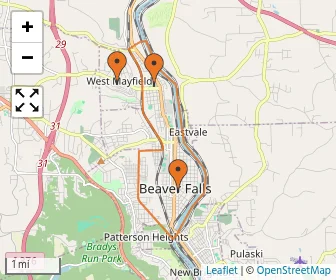 Area schools map